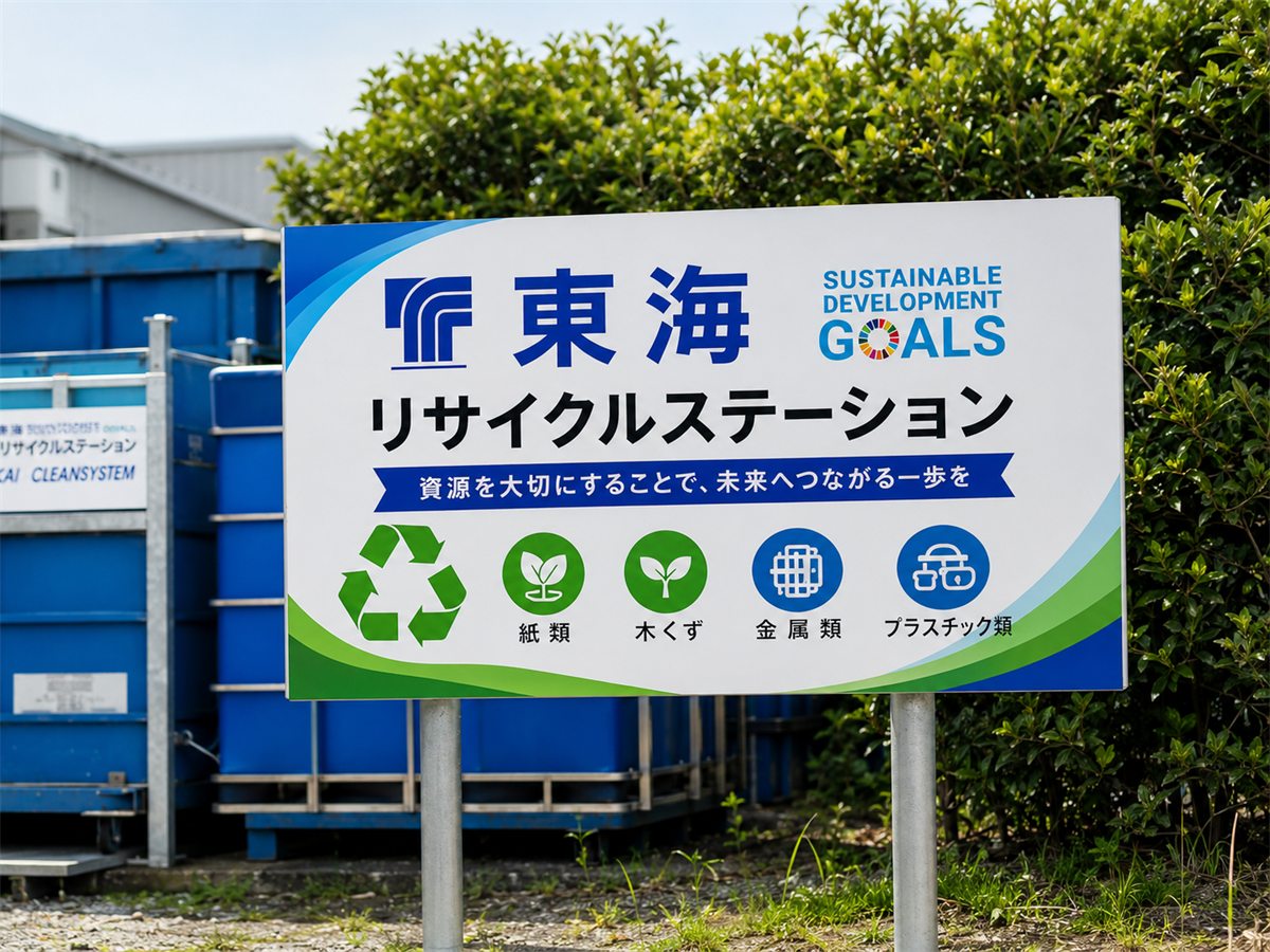 「東海リサイクルステーション」の案内看板